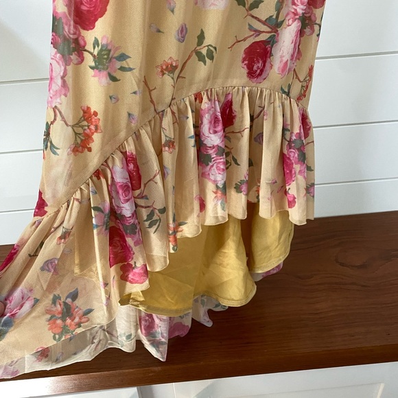 Joyfolie Floral Kids Dress in Yellow and Pink - Picture 3 of 4